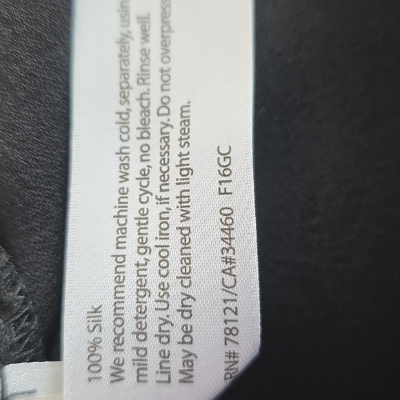 Eileen Fisher Georgette Crepe Bateau Tunic Dress 100% Silk Size M Black - Picture 12 of 16